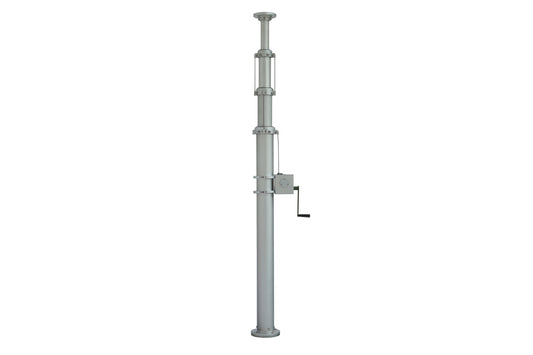 Manual winch telescopic mast